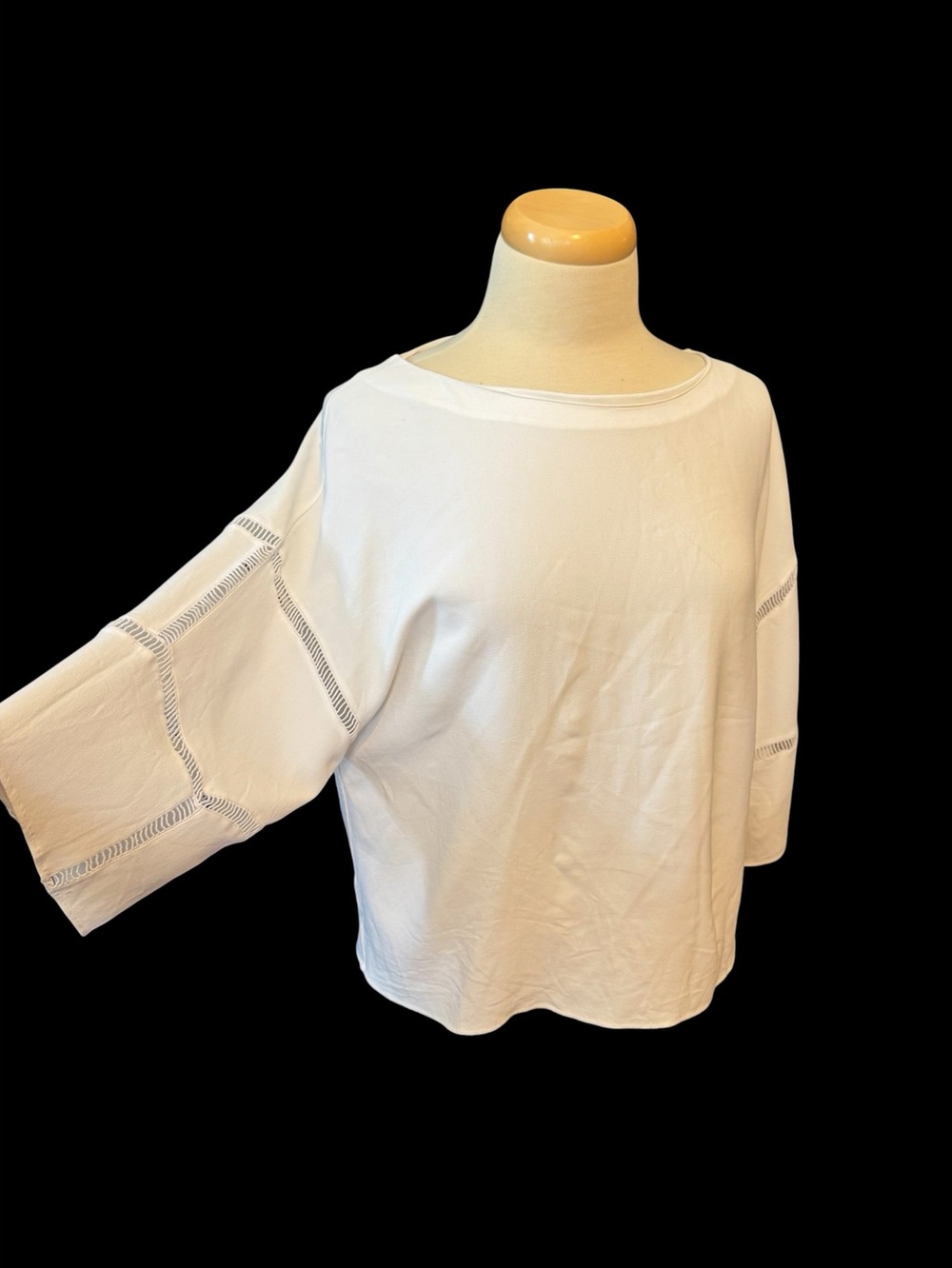 Women's Chloe (authentic) White Boatneck Eyelet Sleeve Top size 38 like new
